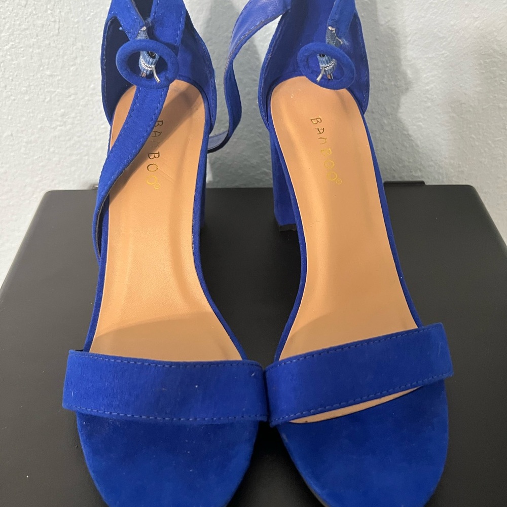 BAMBOO Women's Royal Blue Heeled Sandals
